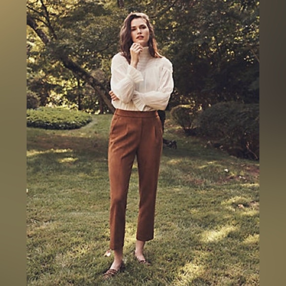 Like-New Ann Taylor Faux Suede Slim Ankle Pants
